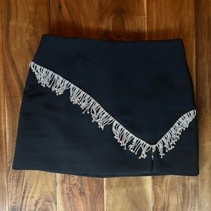 Rhinestone Fringe Mini Skirt